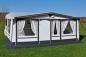 Preview: Finnland Plus Dauerstandvorzelt 240 cm mit abgeklappter Veranda an sonnigem Tag