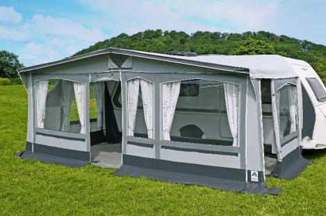 Lübeck Vorzelt 240 cm mit herausgenommener Frontwand und offener Veranda
